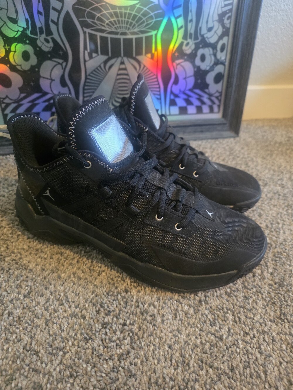 Nike Air Jordan One Take II sneakers in black with metallic silver accents 10